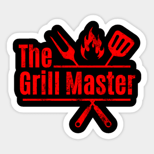 The Grill Master Vintage Distressed Funny Grill Dad Grilling Sticker